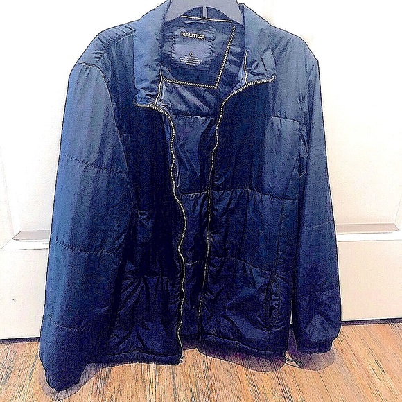 Nautica Coat Outer Shell/Inner Detachable Puffer Jacket Navy Blue/White Size L - Picture 2 of 8